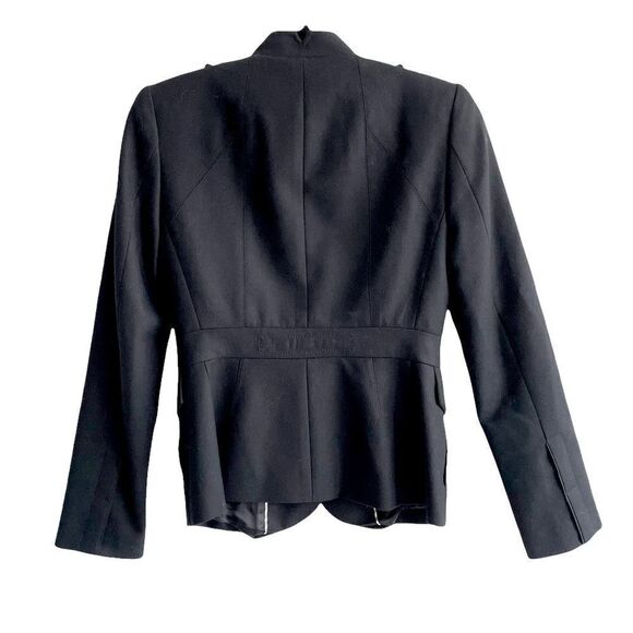 BANANA REPUBLIC Wool Stretch Military Style Blazer Black 0 - Picture 4 of 7